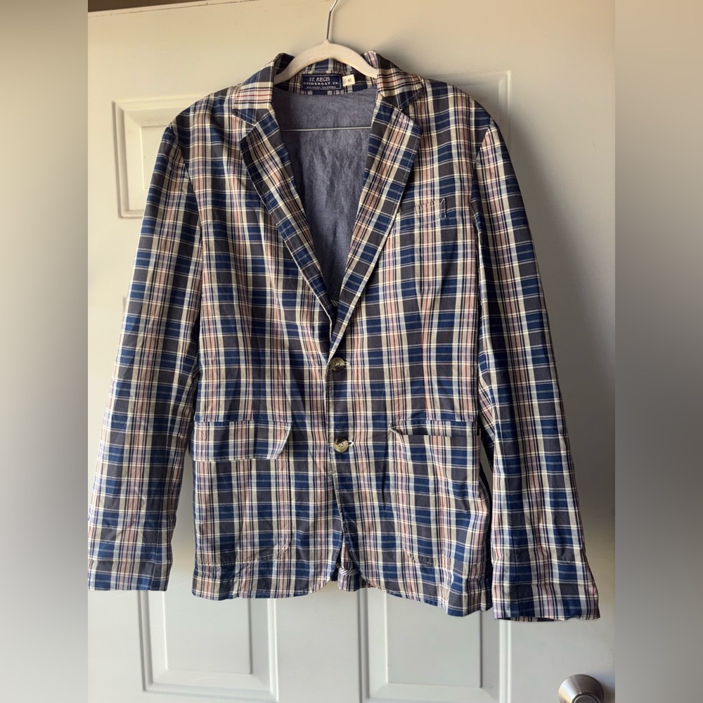 St. Regis Guideboat Co. plaid camp blazer size 40